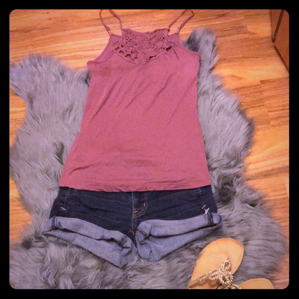 Mauve crochet cami